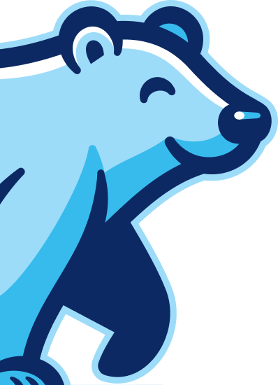 Blue Bear Plumbing, Heating, and Air Bear Logo