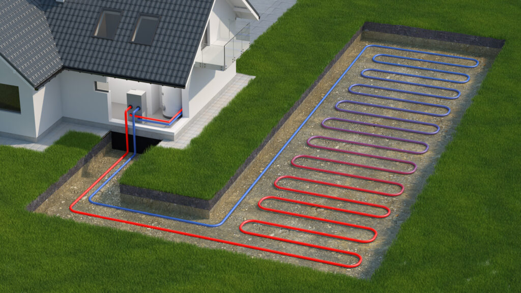 Diagram of a loop system for geothermal heating